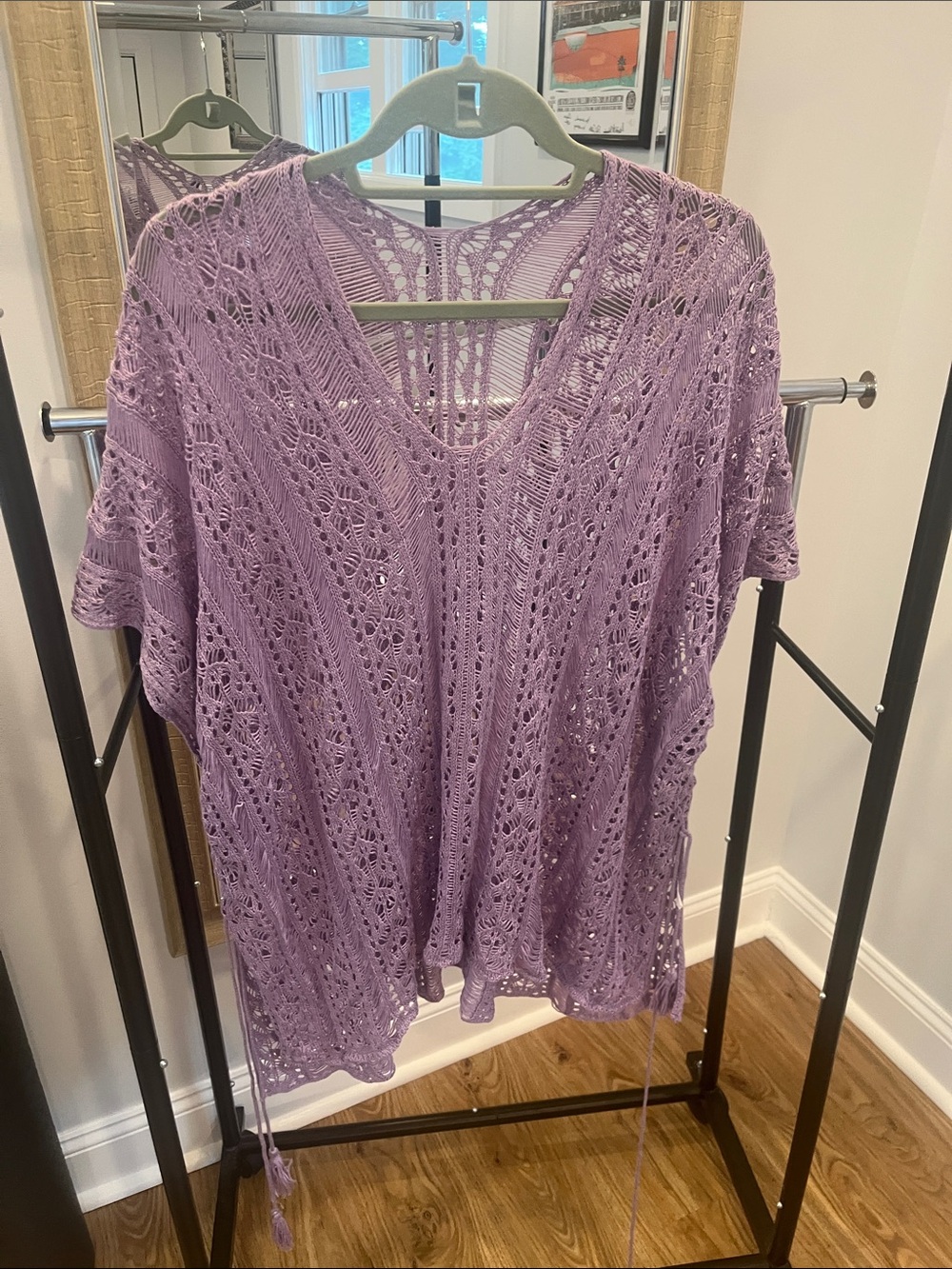 Lavender Crochet V-Neck Women’s Swim Coverup